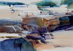 Misty Mendocino 22x30inches, watercolor on paper